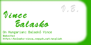 vince balasko business card